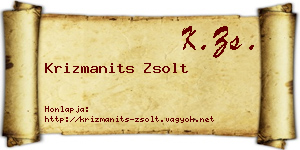 Krizmanits Zsolt névjegykártya