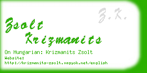 zsolt krizmanits business card